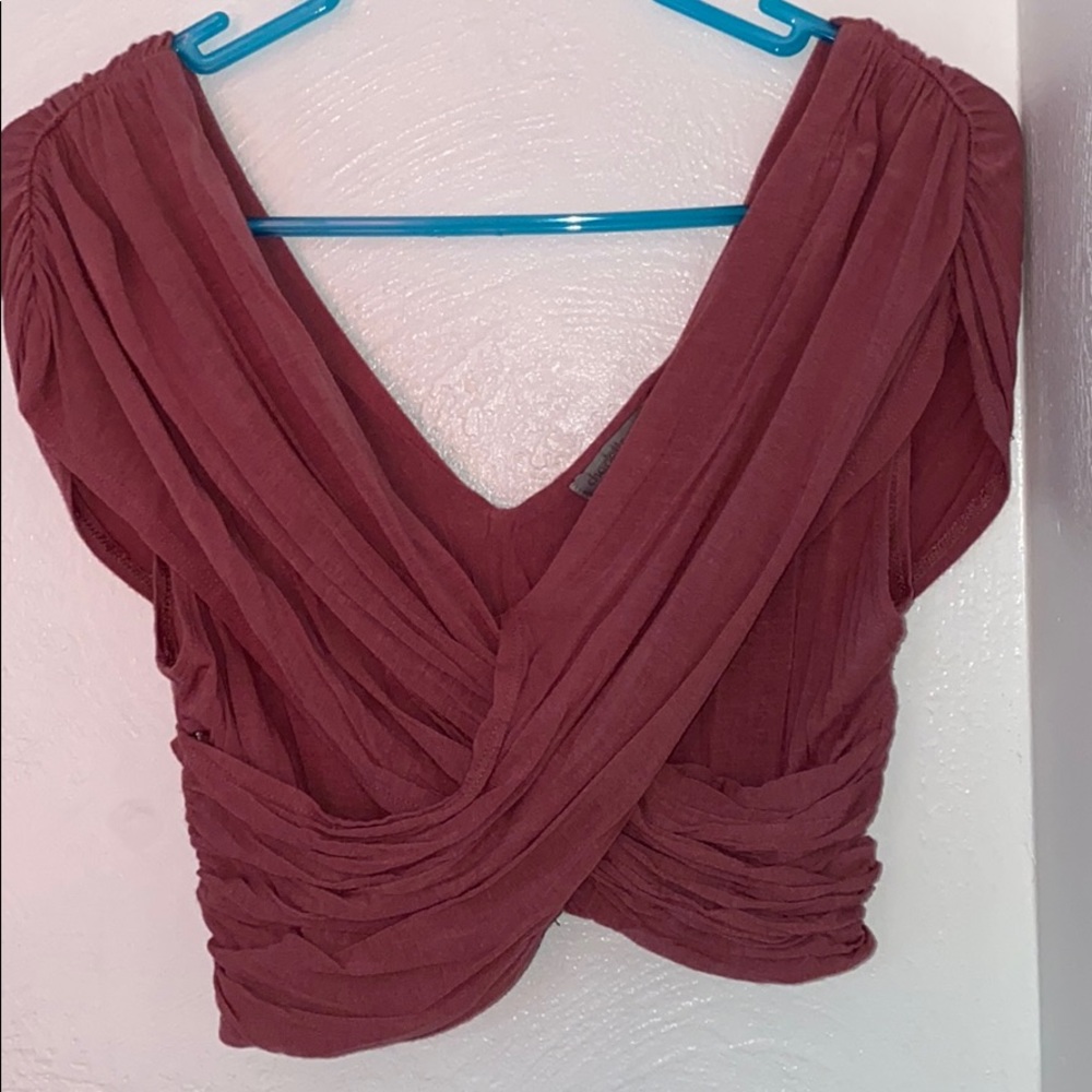 Pink CR crop top, off shoulder